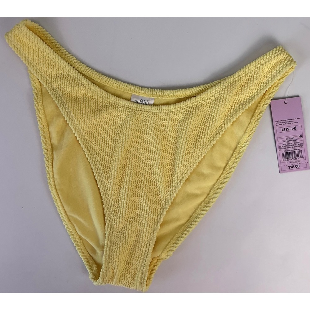 NWT Wild Fable Women's‎ Bikini Bottom Low Rise Extra Cheeky Yellow L (12-14)